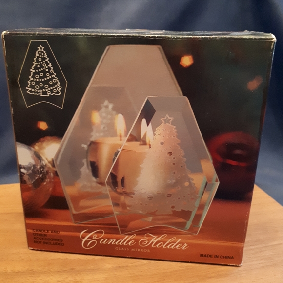 NEW Candle Holder Glass Mirror - Christmss Tree - Picture 3 of 10